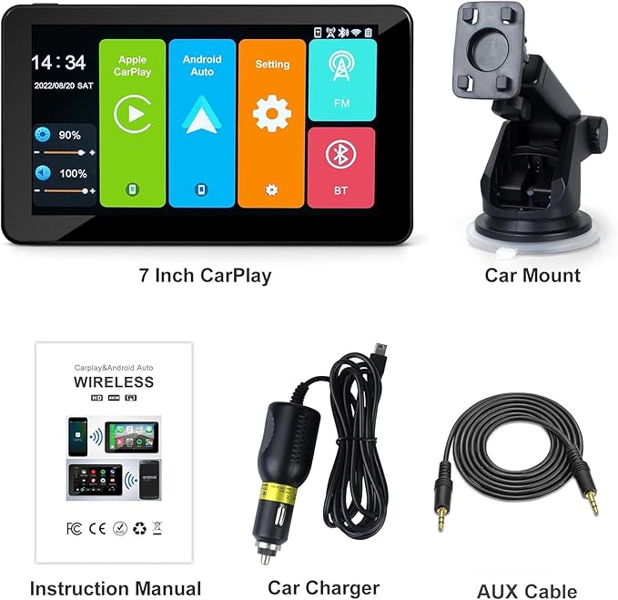 Pantalla portátil de 7 Pulgadas para Coche + camara