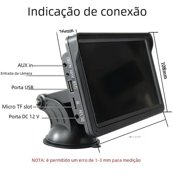 Pantalla portátil de 7 Pulgadas para Coche + camara